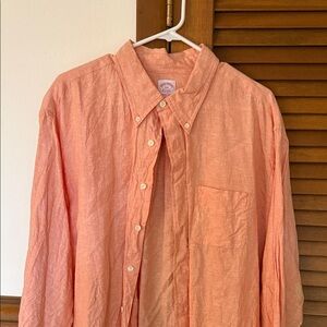Brooks Brothers Light Orange Linen Shirt